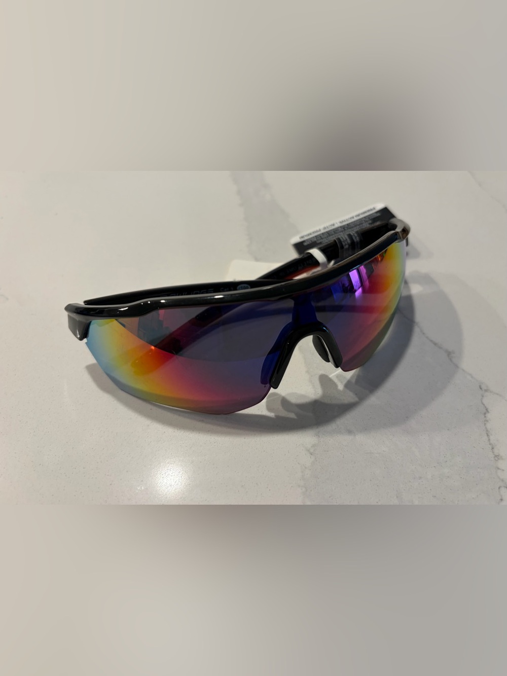Rawlings Black Frame Sunglasses with Rainbow Mirrored Lens